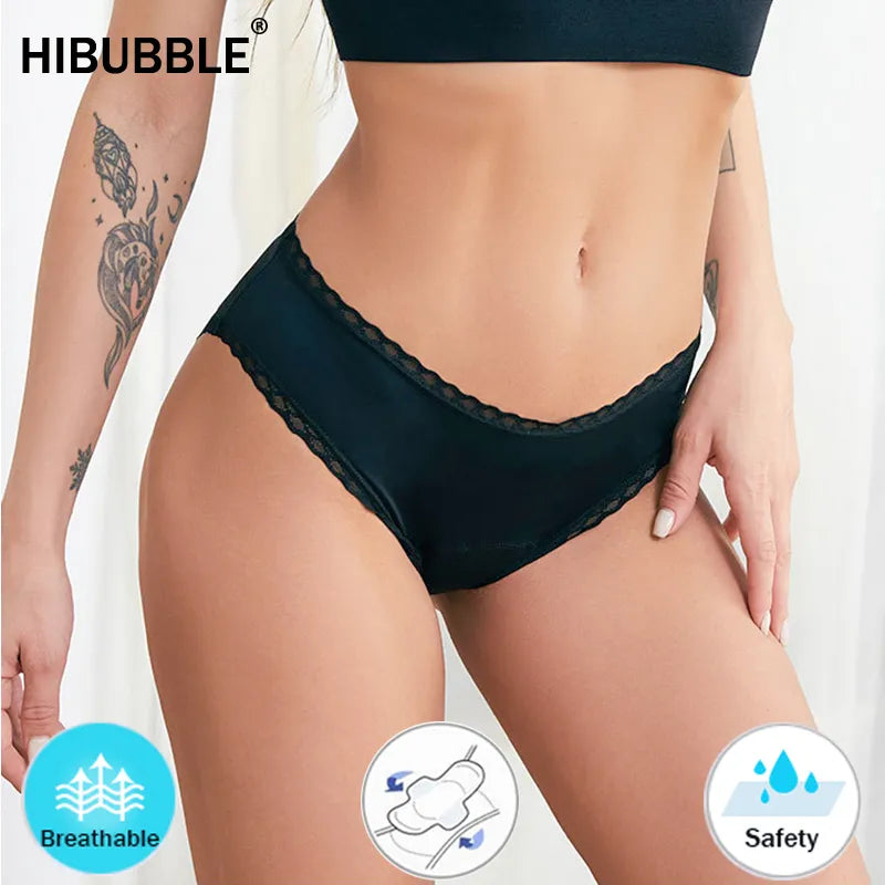 Sexy Lace Breathable Leakproof Woman Physiological Period Pants Antibacterial Four Layers Menstrual Panties Farewell To Sanit