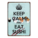 Sushi Food  Japan Poster Ukiyo-e Metal Tin Sign Wall Bar Restaurant Home Shop Decor Travel Souvenir 30X20CM DU-6096A