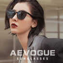 AEVOGUE New Women Retro Outdoor Polarized Sunglasses Transparent Korean Round Fashion Driving Sun Glasses Unisex UV400 AE0850