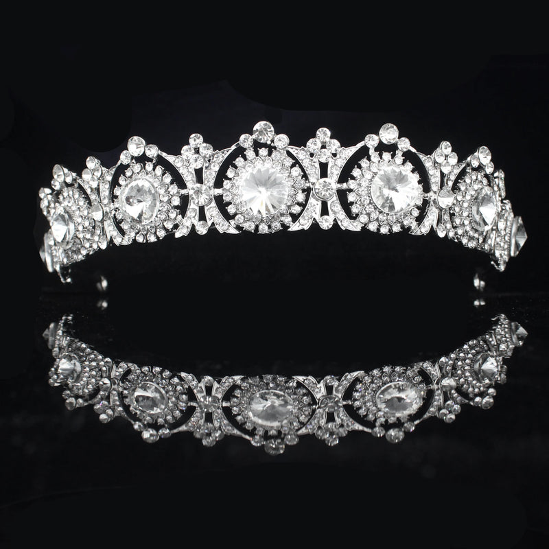 Bridal Tiara Crown Princess Bride Crystal Diadem Pageant Prom For Women Hair Ornaments Wedding Bridal Head Jewelry Accessories