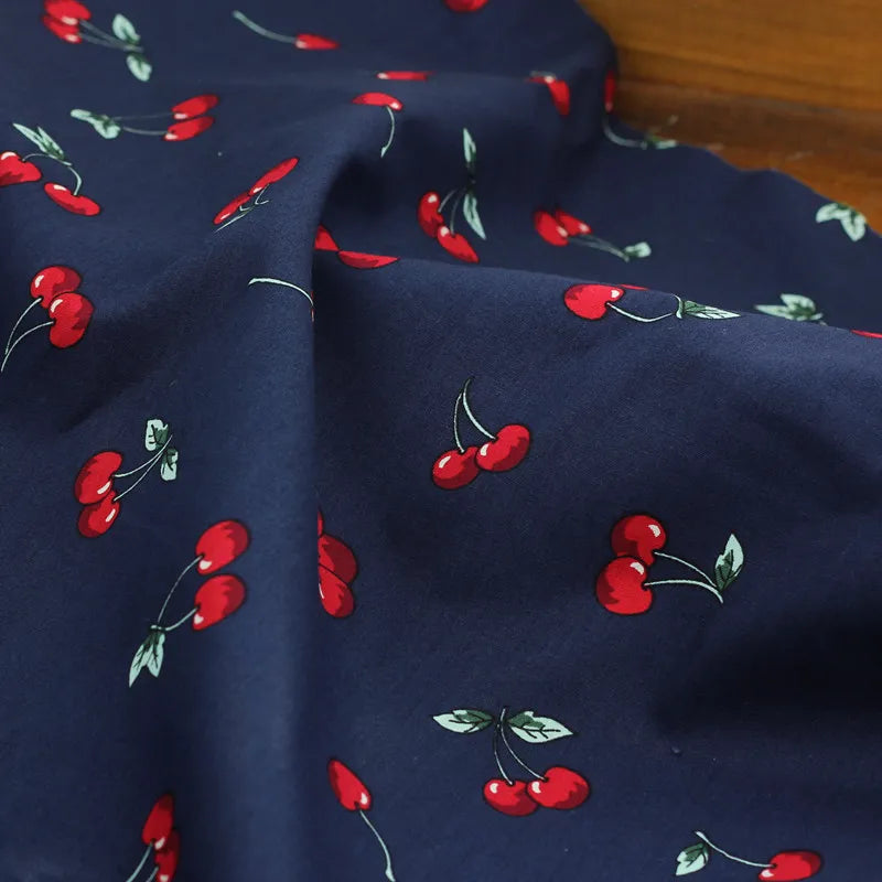 145x50cm Fruit Cotton Plain Poplin Fabric DIY Home Furnishing Children's Wear Cloth Make Summer Dress Skirt Decoration 160g/m