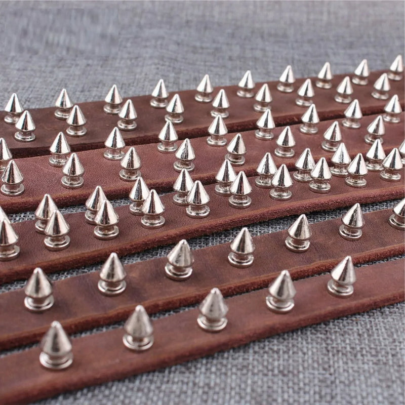 180/80 Sets Punk Rivet Screw Back Studs and Spikes Kit with Tools Leather Craft Bullet Cone DIY for Leather collar Bracelet