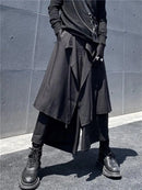 Yamamoto wind loose culottes dark false two personality small eight points trousers wide leg casual trousers male