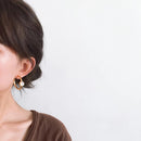 Brass With 18K Gold Natural Malachite Drop Earrings  Women  Jewelry Punk Party Gown  Runway  Korean Japan INS Fashion