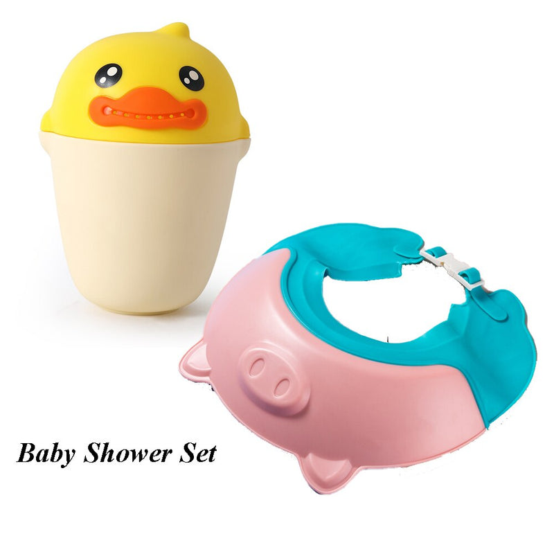 Children Shampoo Cap Baby Soft Cartoon Bath Visor Hat Adjustable Baby Shower Protect Eye Water-proof Hair Shield Cap for Infant