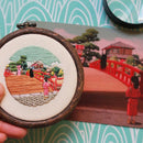 Mini Flower Pattern Embroidery Kit with Hoop for Beginner Needlework Kits Cross Stitch Sewing Art Craft Painting Home Decoration