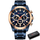 CURREN Men’s Watches Top Brand Big Sport Watch Luxury Men Military Steel Quartz Wrist Watches Chronograph Gold Design Male Clock
