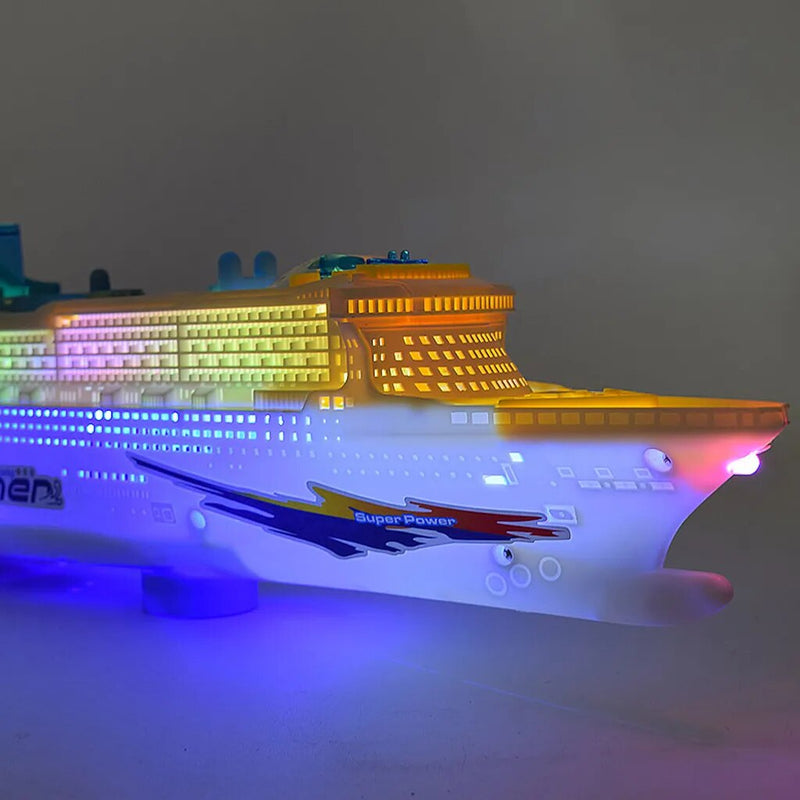 Electric Ocean Liner Cruise Ship Boat Toy LED Lights Sound Change Directions
