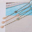 NeeFuWoFu Stainless Steel Necklace Natural Pendant Short Woman Pink Stone Jewelry fashion Accessories brand gift Women's present