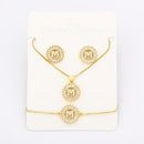 Hot Sale 26 Letters Jewelry Sets Necklace+Earrings+Bracelet For Women Initial Alphabet Charm Copper Zircon Party Wedding Gift