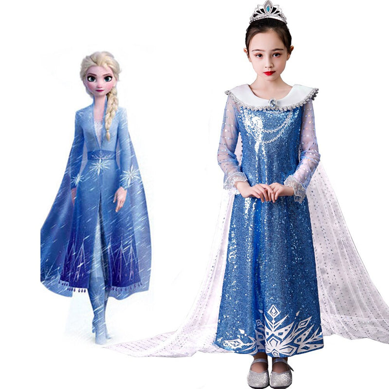Girl's Princess Frozen Snow Queen Elsa Party Cosplay Costume Dress