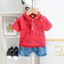 Summer Children's Boy Clothing Sets Kids Baby Boys Short-sleeved Turn-down Collar T-shirt And Pants 2 Piece Clothing Sets