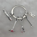 Mechanical Keychain Dad Father Initial Keychain Father's Day Gift Letter A-Z Truck Keychain Truck Key Ring Car Truck Lover Gift