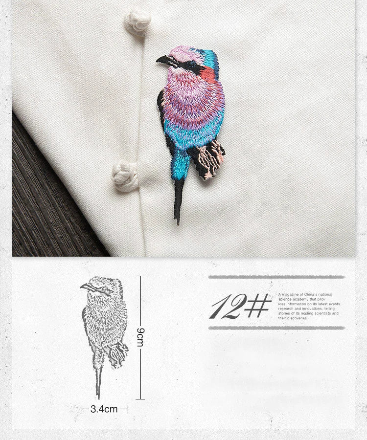 Bird Iron on Patches for Clothing Animal of The Breach Embroidery Applique DIY Hat Coat Dress Pants Accessories Cloth Sticker