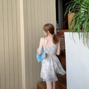 Summer Party Midi Elegant Dress Women 2022 Strap Sexy Design High Wasit Vintage Casual Dress Sleeveless Chiffon Sweet Dress