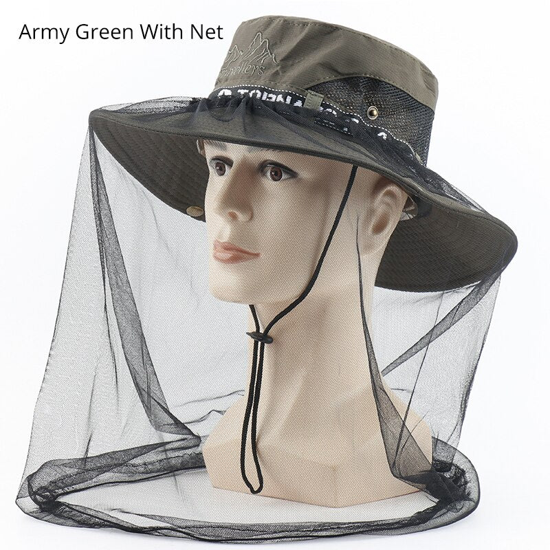 UPF 50+ Sun Hat Bucket Autumn Men Women Fishing Boonie Hat Sun UV Protection Long Large Wide Brim Mesh Hiking Outdoor Beach Cap