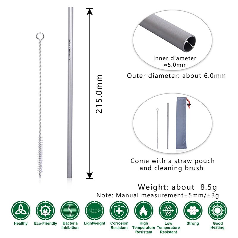 Boundless Voyage Titanium Tableware Travel Flatware Titanium Knife Fork Spoon Chopsticks Straw Outdoor Camping Picnic Cutlery