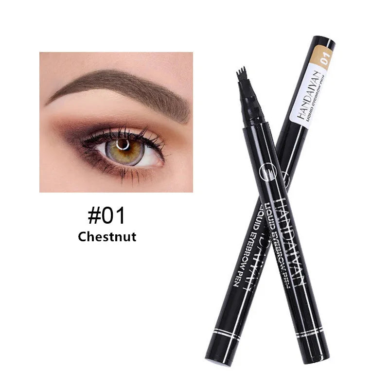 4D Microblading Eyebrow Pen 4 Forks Tip Eyebrow Tattoo Pencil Long Lasting Fine Sketch Liquid Eye Brow Make Up