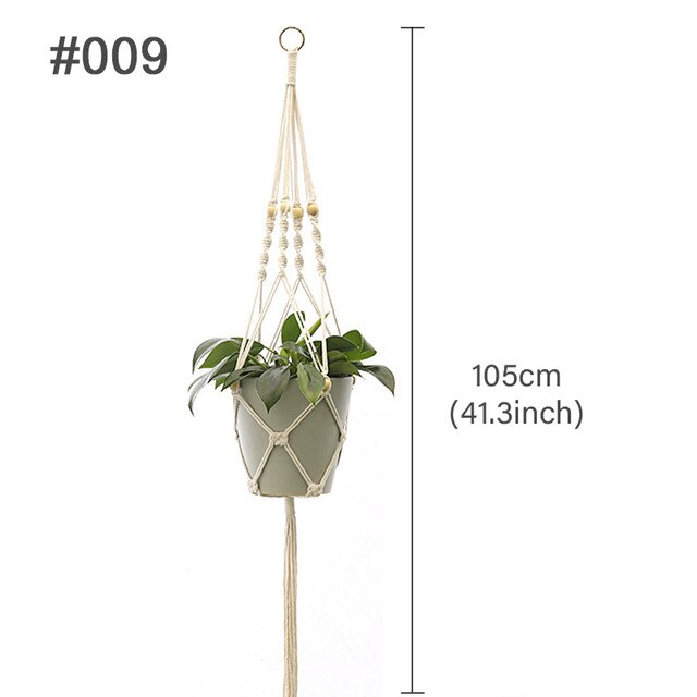 HUIRAN Flower Pot Net Bag Braided Vintage Decor Macrame Plant Hanger Hanging Flower Pot Decorative Hanging Baskets for Plants