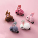 Korean Children's Hair Clips Cute Rabbit Elastic Hair Rubber Bands Winter Plush Bunny Hairpins Headband Girls Hair Accessories