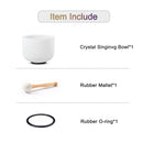 CVNC 11 Inch Chakra Frosted Quartz Crystal Singing Bowl C D E F G A B Note for Meditation Sound Healing Free Mallet & O-ring