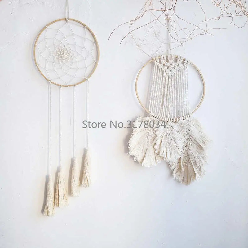 10pcs Dream Catcher Ring Round Bamboo Circle Embroidery Hoop Wind Chime DIY Hanging Accessories Wedding Wreath Decor Wall Crafts