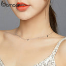 bamoer Sterling Silver 925  Pendant Necklace for Women Chain Plated platinum CZ Simple Heart-shaped Necklace Jewelry SCN417