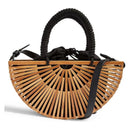 Ancient style creative fashion bamboo woven bag one shoulder Crossbody rattan woven bag outdoor beach bag environmental bag