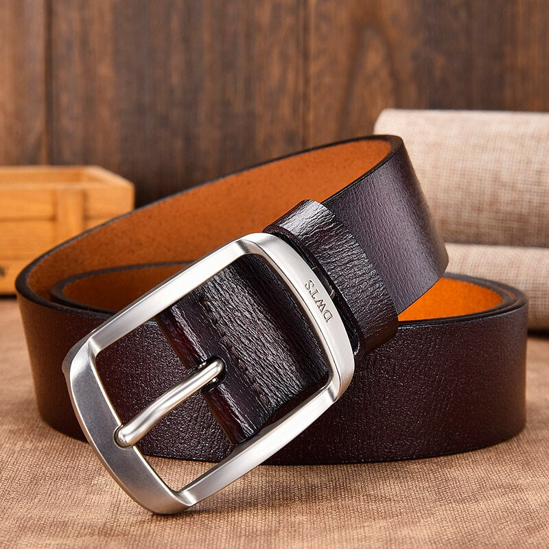 [DWTS]Leather Belts for Men Belt male Genuine Leather Strap Designer Pin Buckle Fashion Belts Male Cummerbunds Ceinture Homme