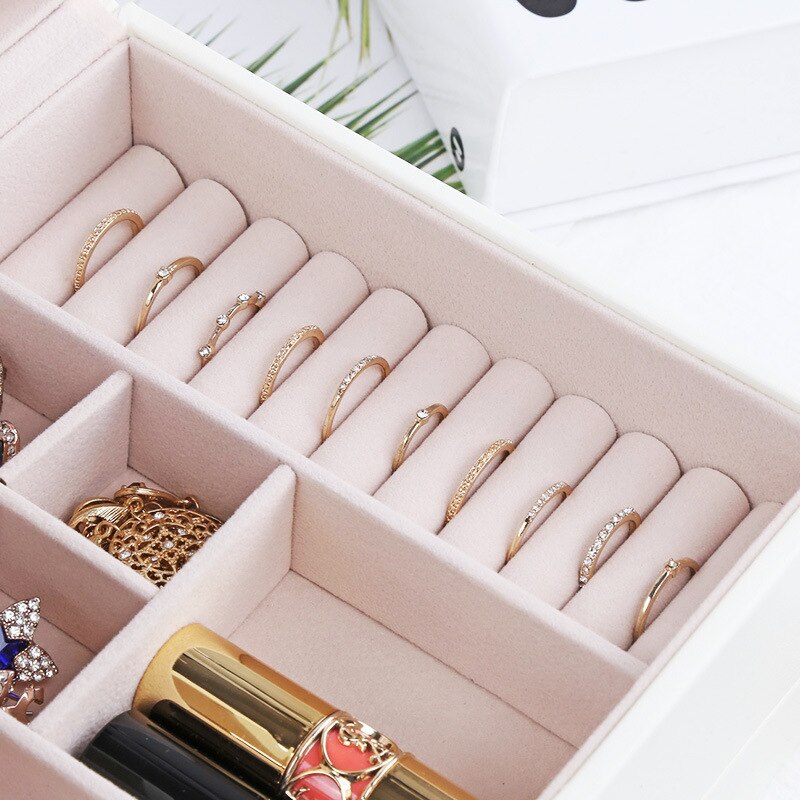 Fashion Design Leather Jewelry Box Watch Case Jewel Package Storage Large Space  Ring Necklace Bracelet Holder Hot Selling