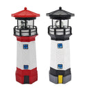 Lighthouse Shape Solar LED Light Garden Fence Yard Outdoor Decoration Smart Sensor Beacon Rotating Lamp