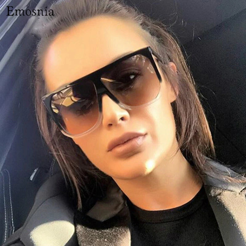 Fashion Brand Oversized Sun Glasses Female Black Brown Shades for Men Ladies Lunette Femme Oculos Sexy Square Sunglasses Women