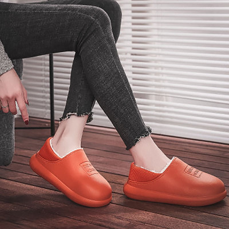 Winter Warm Cotton Slippers Women Thick Bottom Plus Velvet Anti-Slip Loafer Home Shoes Woman Waterproof Couple Slipper Shoes