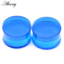 Alisouy 2pcs Transparent Solid Acrylic Saddle Ear Expanders Gauges Plugs Tunnels Double Flare Lobe Piercings Unisex Body Jewelry