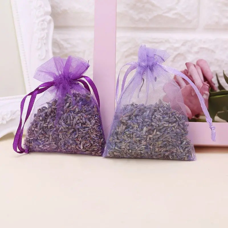 5Pcs Real Lavender Organic Dried Flowers Sachets Buds Bag Fragrance Air Fresher Car Home Decor Drop Shipping