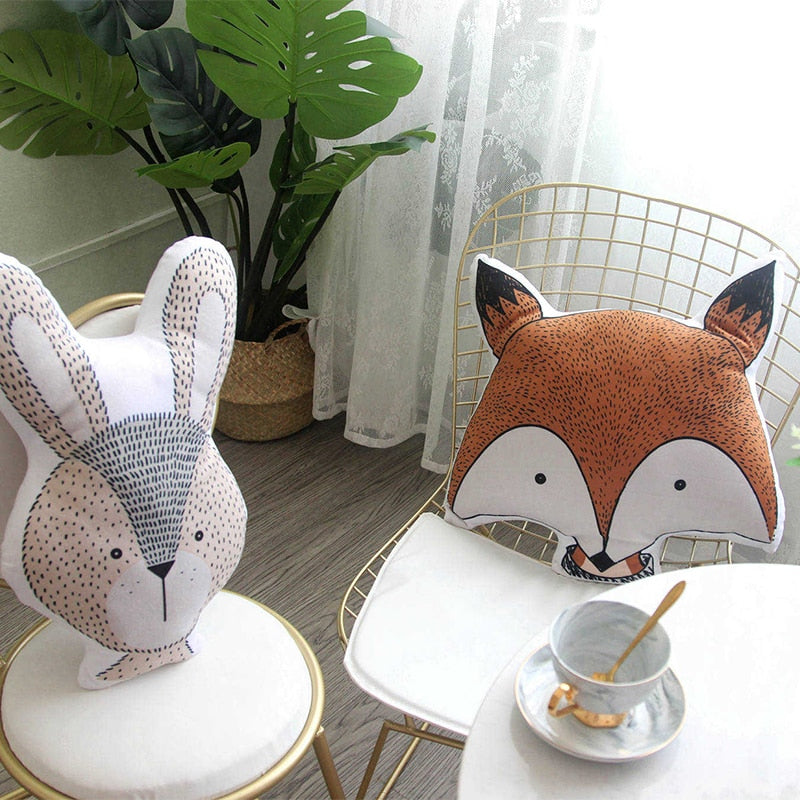 Baby Elephant Fox Deer Bear Giraffe Rabbit Soft Stuffed Plush Toys Pillows Animal Plush Toy Cartoon Pillow Cushion For Kids Gift