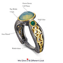 DreamCarnival1989 Oval Green Zirconia Ring Women Solitaire Wedding Special Design Craft Band Vintage Jewelry Hot Pick WA11792