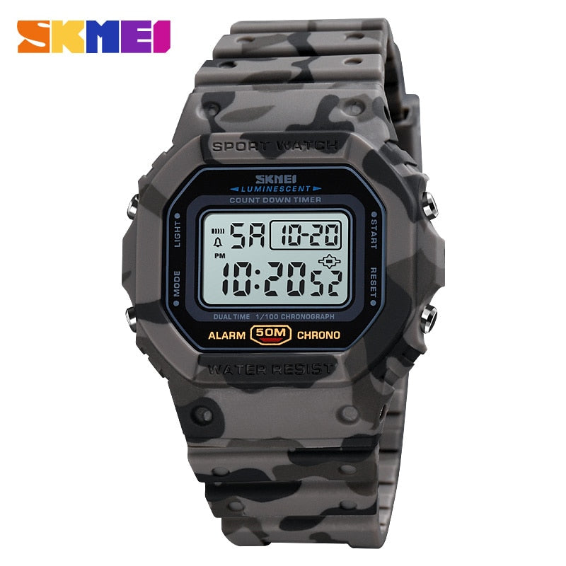 SKMEI Multifunctional Digital Sport Watch Men 2 Time Count Down Mens Wristwatches Fashion Retro Male Watches reloj hombre 1628