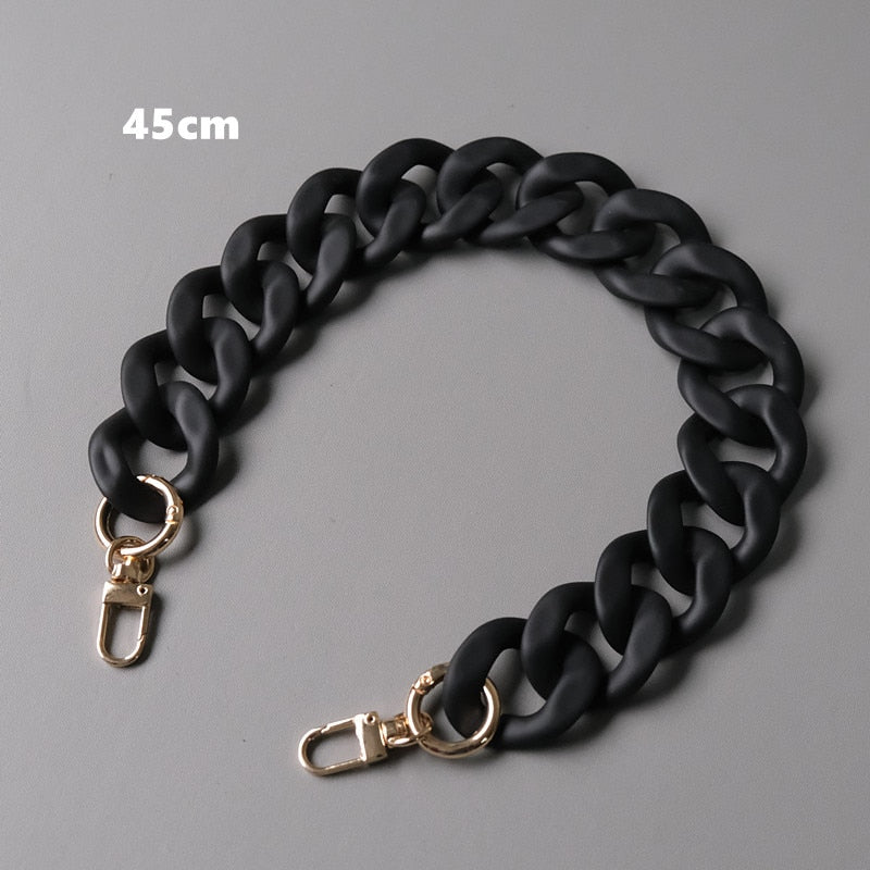 New Fashion Woman Handbag Accessory Chain Black White Green Resin Chain Luxury Frosted Strap Women Clutch Shoulder Purse Chain