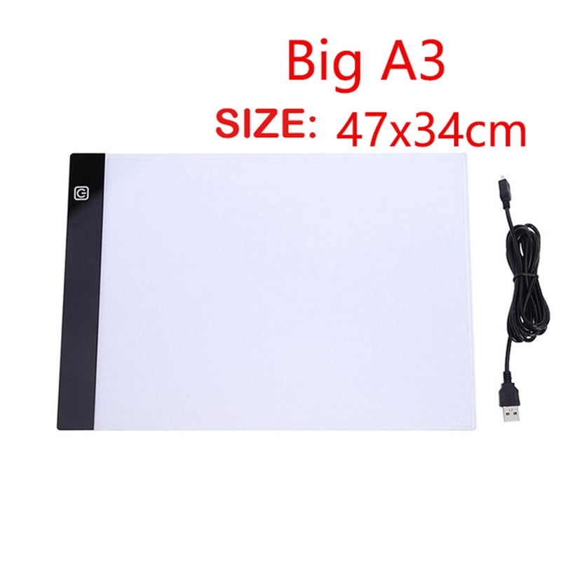 A2/A3/A4/A5 Size Three Level Dimmable Led Light Pad,Tablet Eye Protection for Diamond Painting Embroidery Tools Accessories