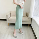 2023 summer women's new Miyake pleated skirt basic fashion versatile high waist straight skirt casual skirt women