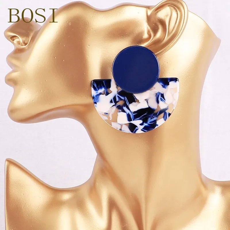 Acrylic Acetate Earrings 2022 Women Earring Bohemian Big leopard Pendant Statement Fashion Circular luxury Jewelry Accessories