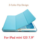 Slim Folio Coque for iPad mini Case 7.9'' Smart Flip Stand mini 2 3 A1432 A1490 PC Protective Cover for iPad mini 2 mini 3 Cover