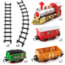 Christmas Electric Rail Car Train Music Rail Train Toy Railway Tracks Car Simulation Music Light Xmas New Year Gifts