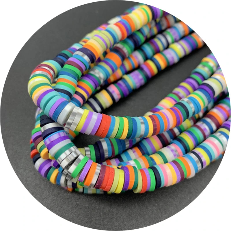 400pcs/Lot 3/4/5/6mm 16inch Round Slice Clay Beads Spacer Beads Polymer Clay Beads For Jewelry Making DIY Handmade Accessories