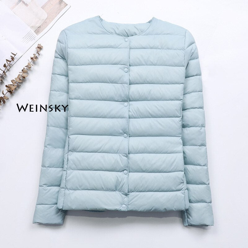 Spring Autumn Women Ultralight Thin Down Jacket White Duck Down Jackets Warm Winter Coat Parka Female Portable Outwear