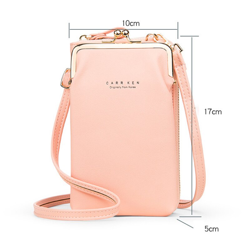 Clip Designer Crossbody Phone Bags For Women Soft Pu Leather Female Small Shoulder Messenger Purses Ladies Card Wallet Clutches