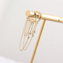 ANDYWEN 925 Sterling Silver Long Chain Hoops Line Crystal CZ Loops Circle Double Chain Round Piercing Women Luxury Jewelry