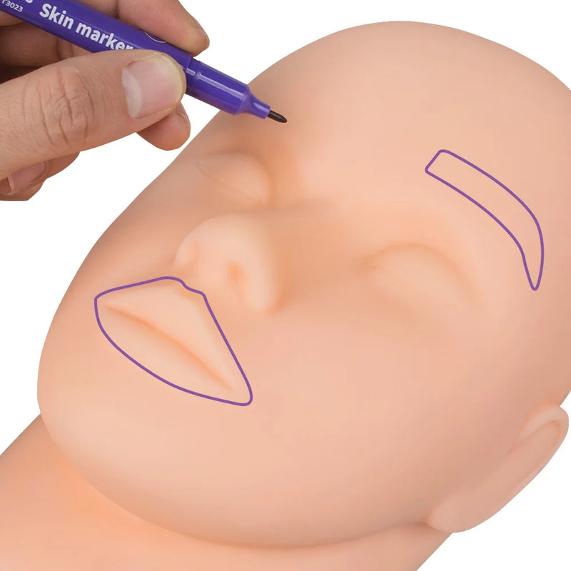 Eyebrow skin marker pen white surgical accessory with measuring ruler and microblading positioning