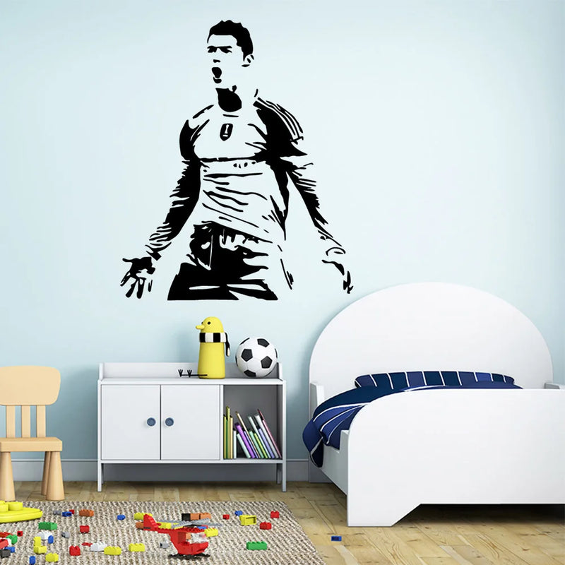 Football Cristiano Ronaldo Vinyl Wall Sticker Soccer Athlete Home Decor Wall Decals Art Mural For Kis Room Bedroom Decor